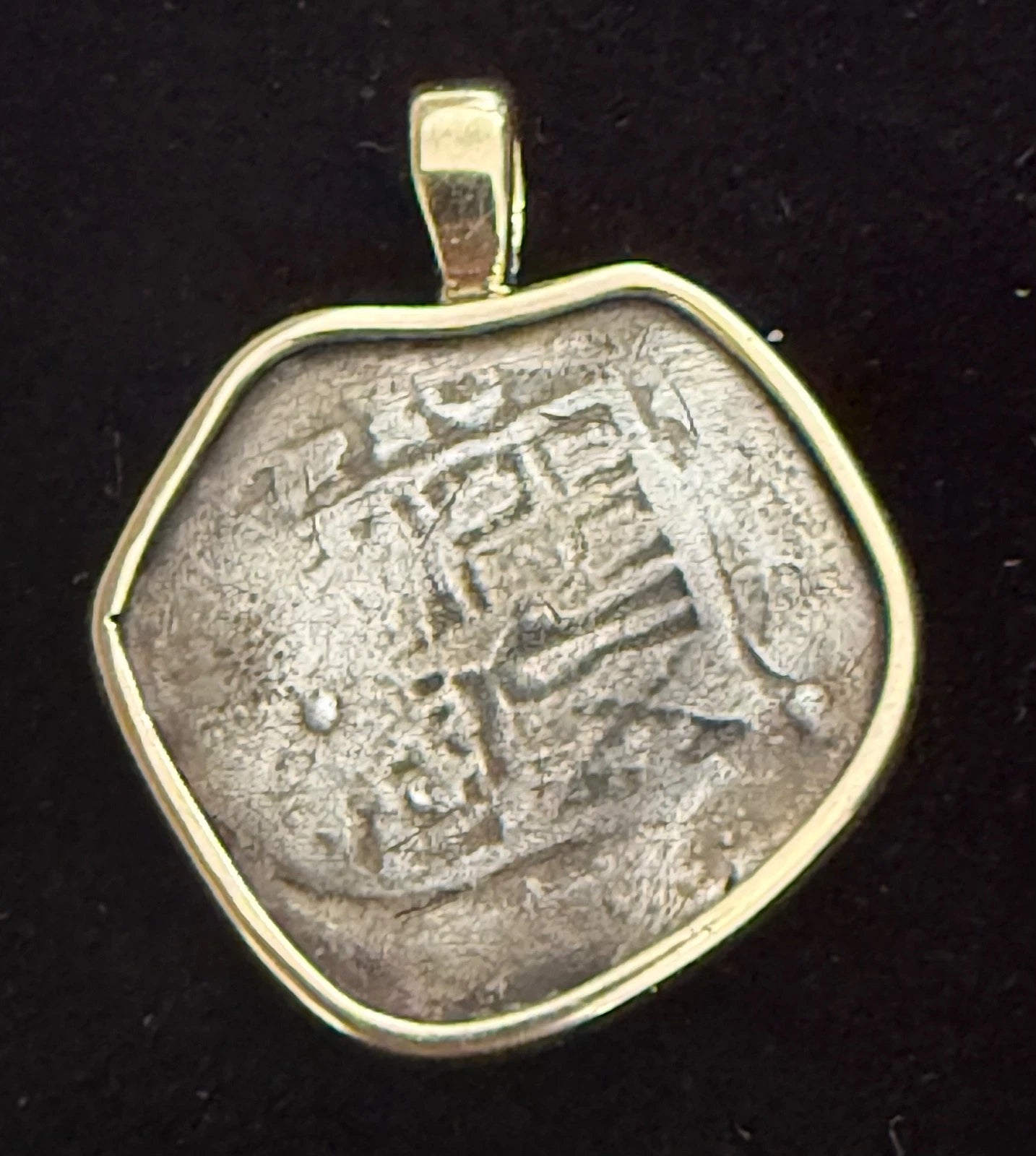 Mounted 1 REAL POTOSI Original Land Find Mounted 14k gold (ATOCHA ERA)