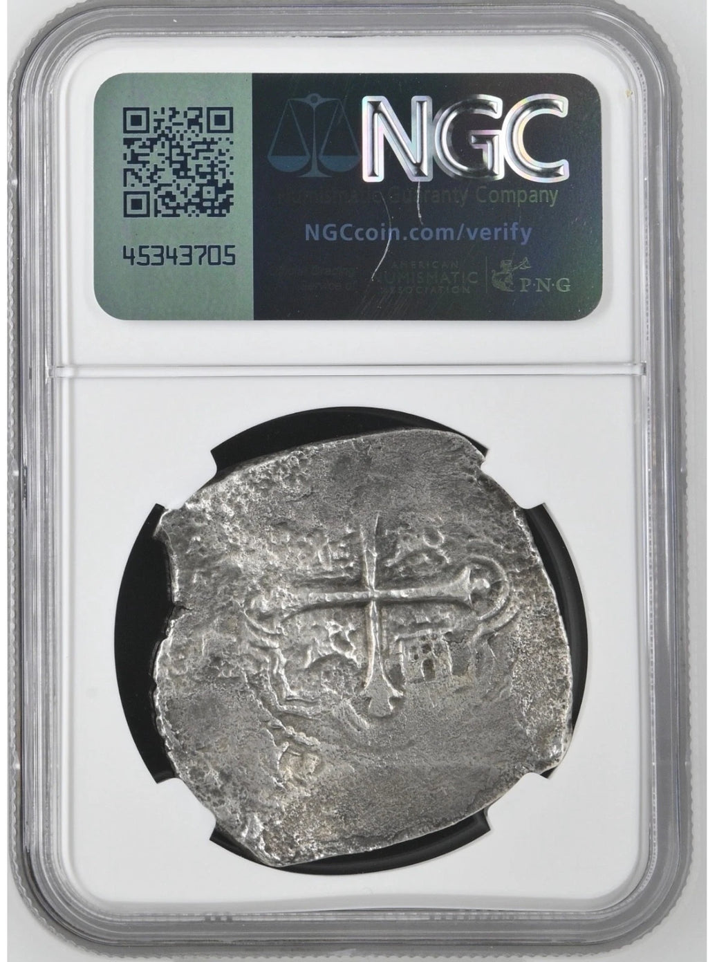 JUPITER SHIPWRECK 8 REALES Mexico Dated 1655 NGC XF Details