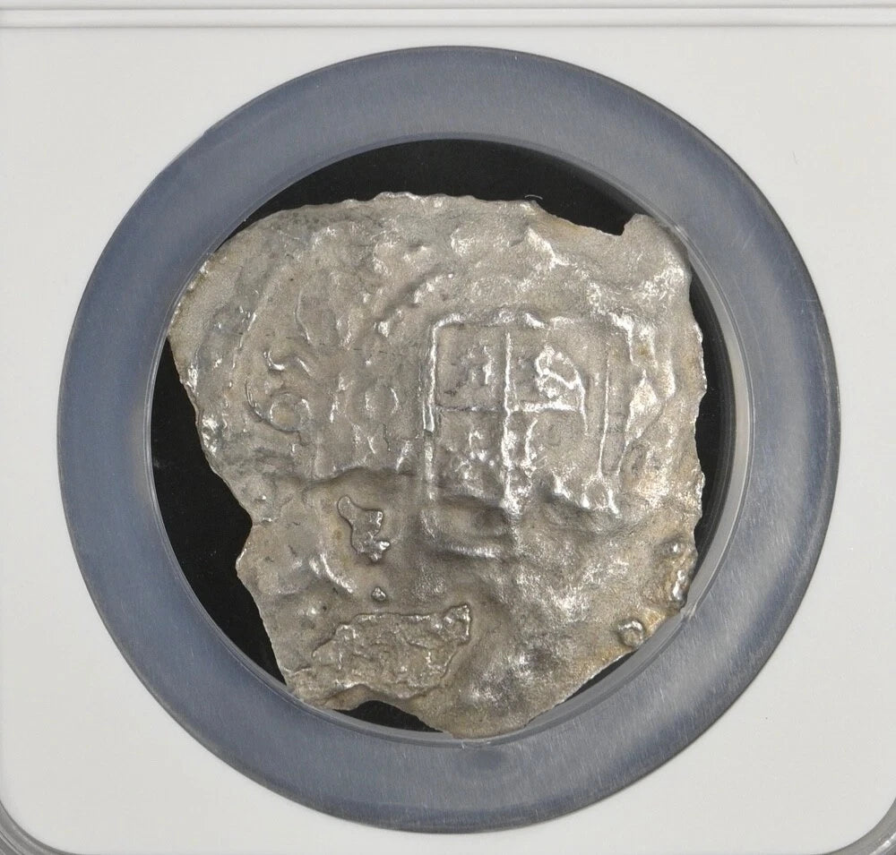 JUPITER SHIPWRECK 8 REALES Mexico Dated 1656 NGC Graded 14k Bezel