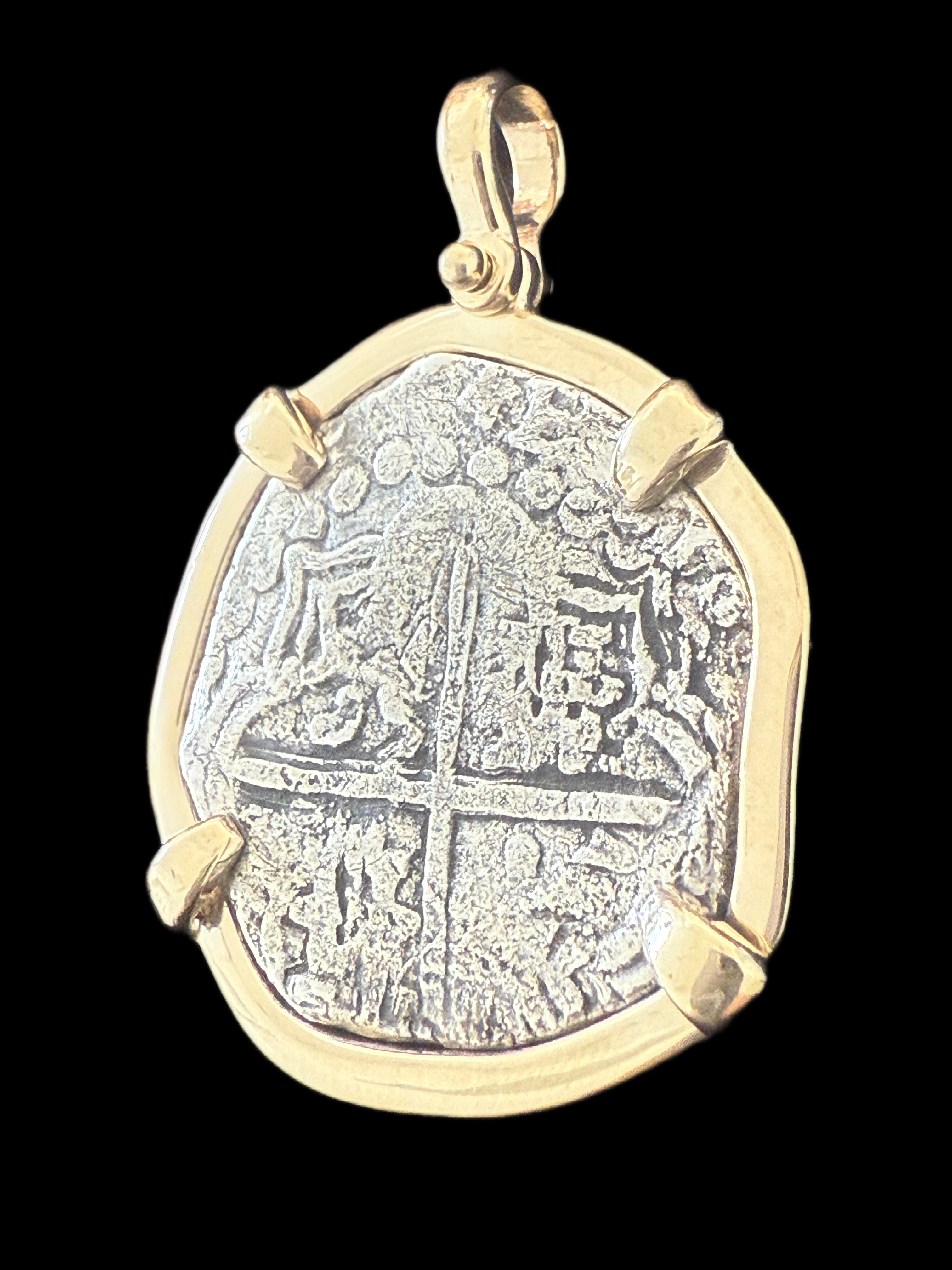 Atocha 4 Reales Grade 1 Mounted in 6.9 grams 14k Gold