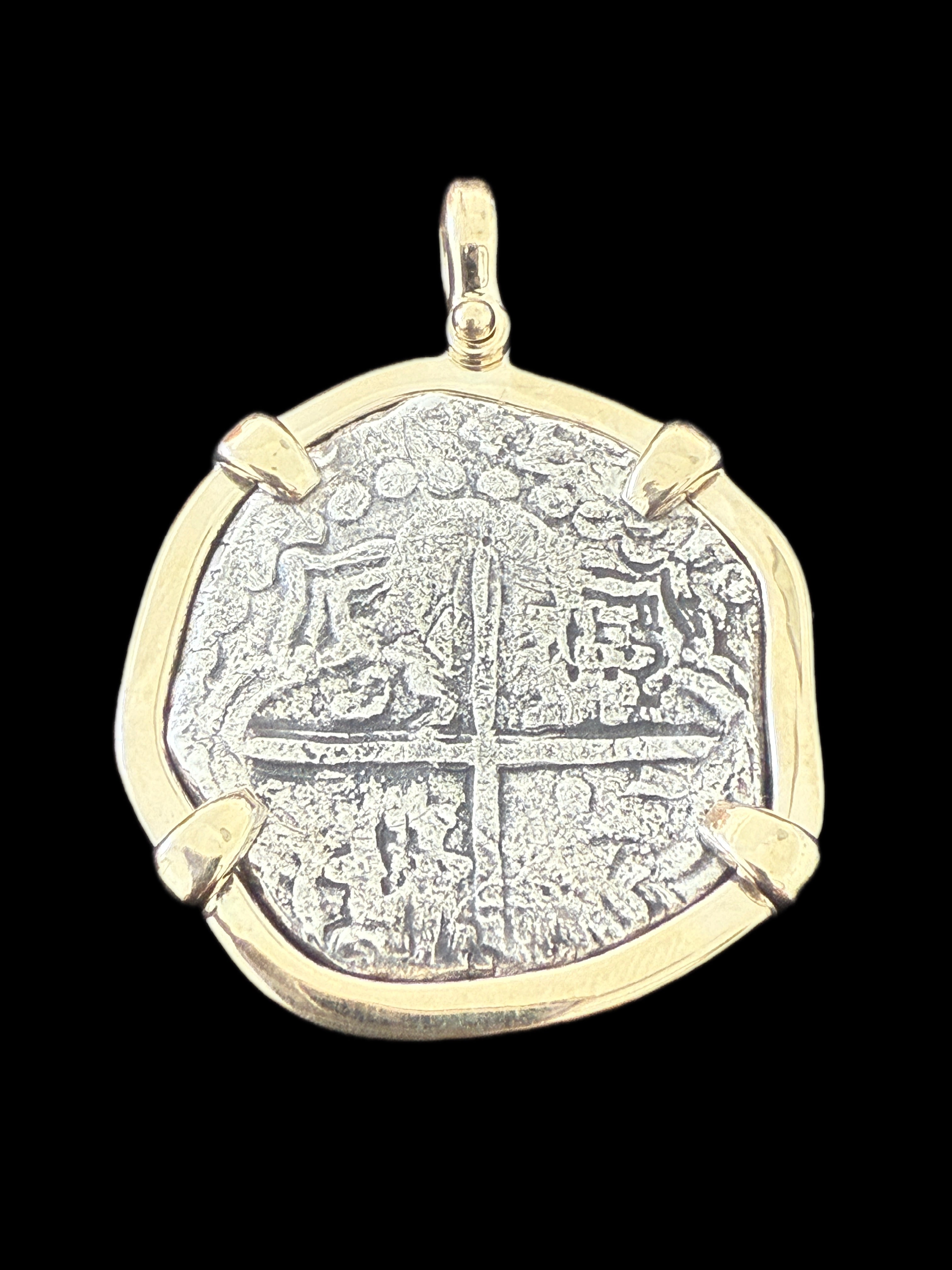 Atocha 4 Reales Grade 1 Mounted in 6.9 grams 14k Gold