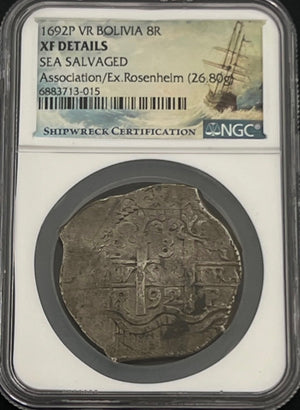 ASSOCIATION SHIPWRECK 8 Reales Graded by NGC XF Details – Shipwreck Coins