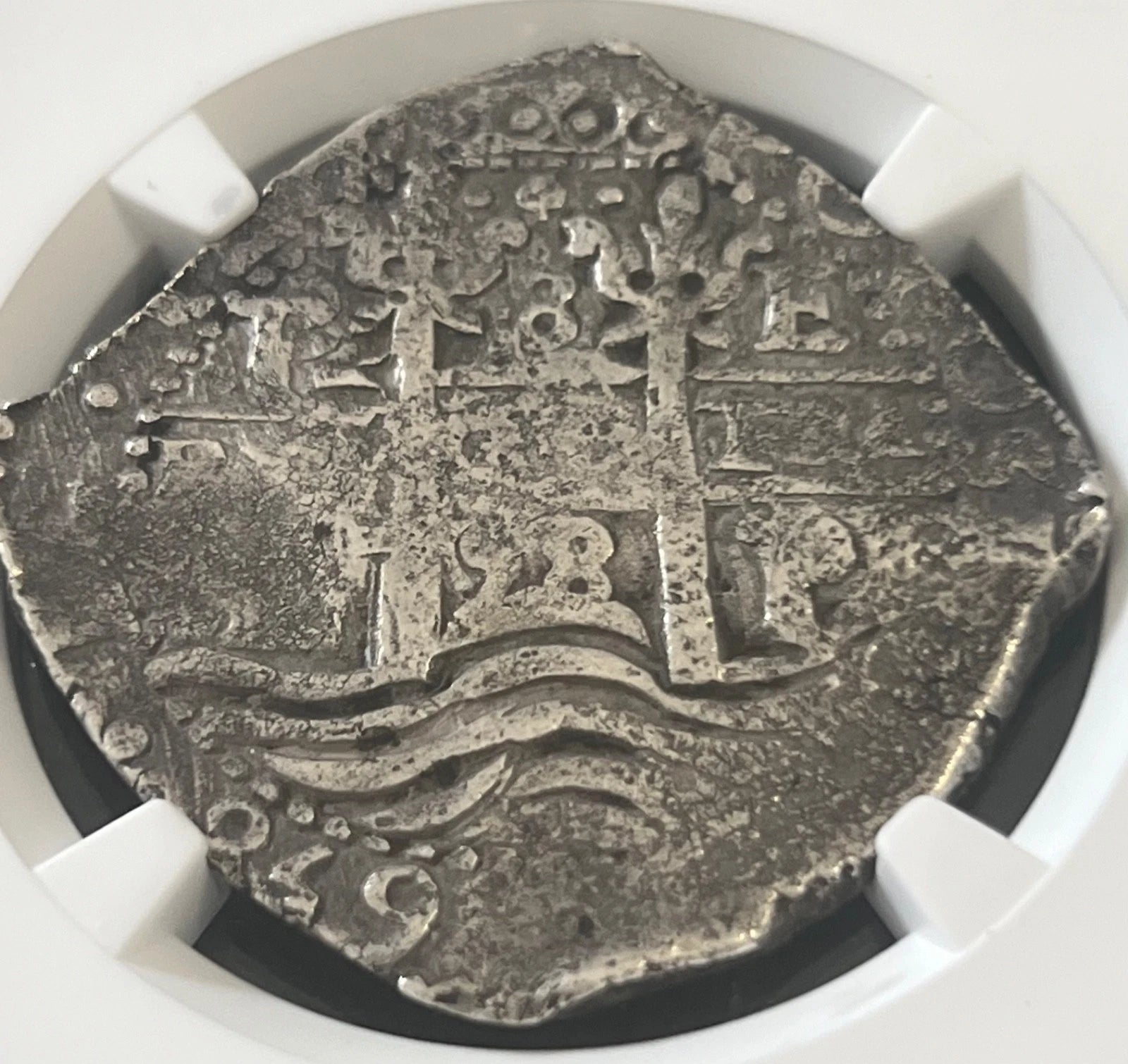 JUPITER SHIPWRECK 8 REALES Bolivia Dated 1658 NGC XF Details