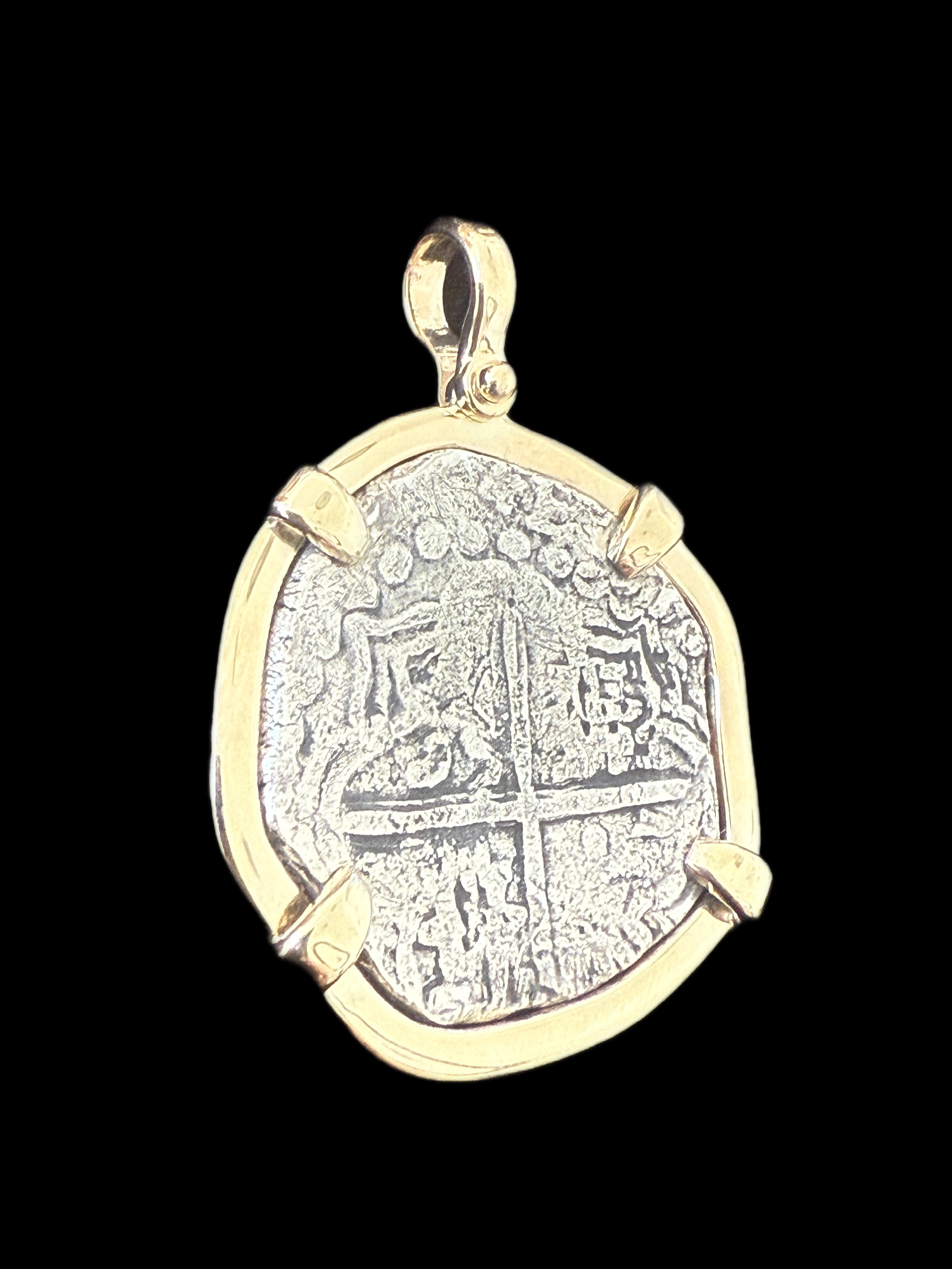 Atocha 4 Reales Grade 1 Mounted in 6.9 grams 14k Gold