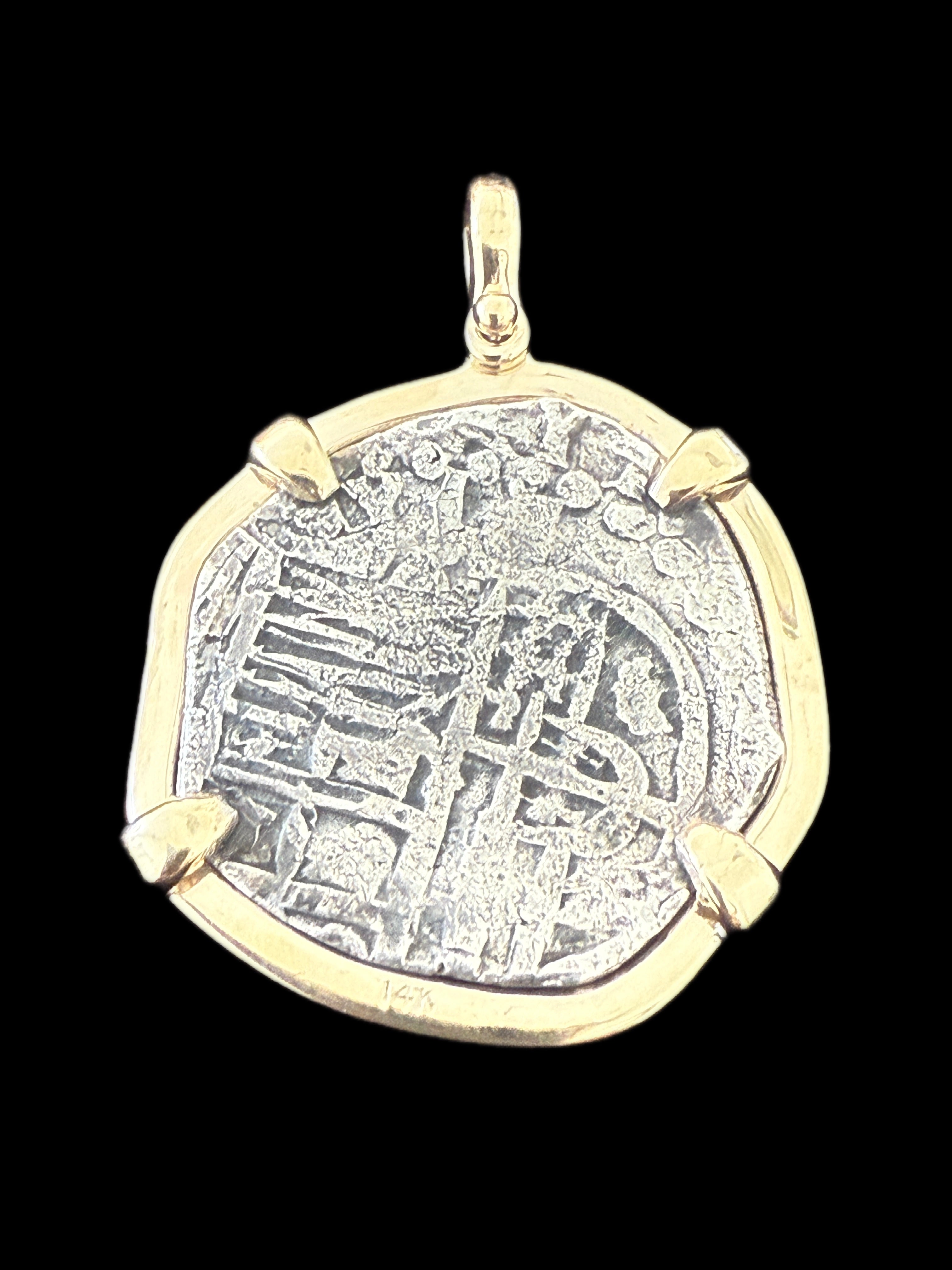 Atocha 4 Reales Grade 1 Mounted in 6.9 grams 14k Gold