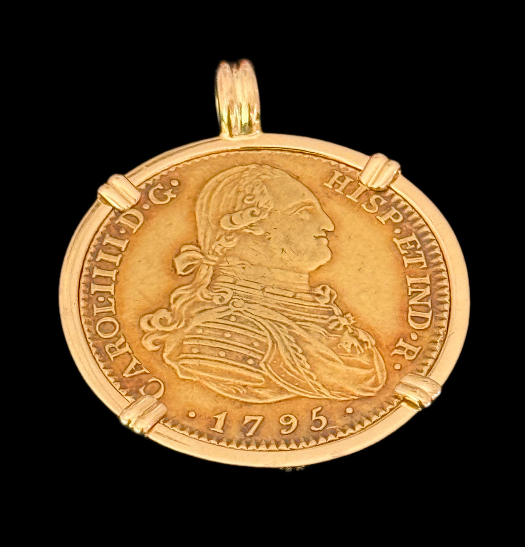 4 Escudos Madrid Dated 1795 Mount in 18k