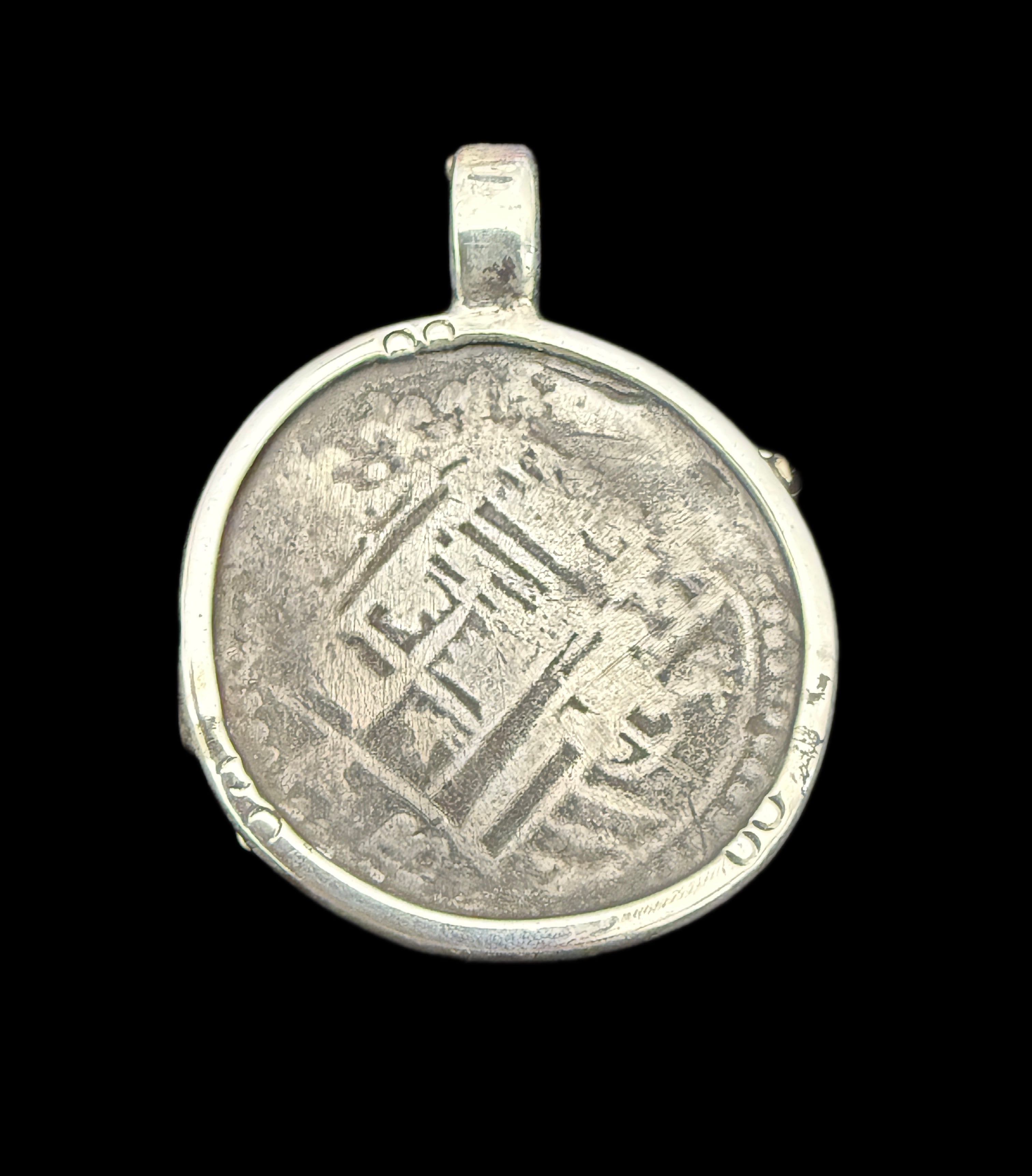 1 REAL POTOSI Original Land Find Mounted 14k gold and Silver (ATOCHA ERA)