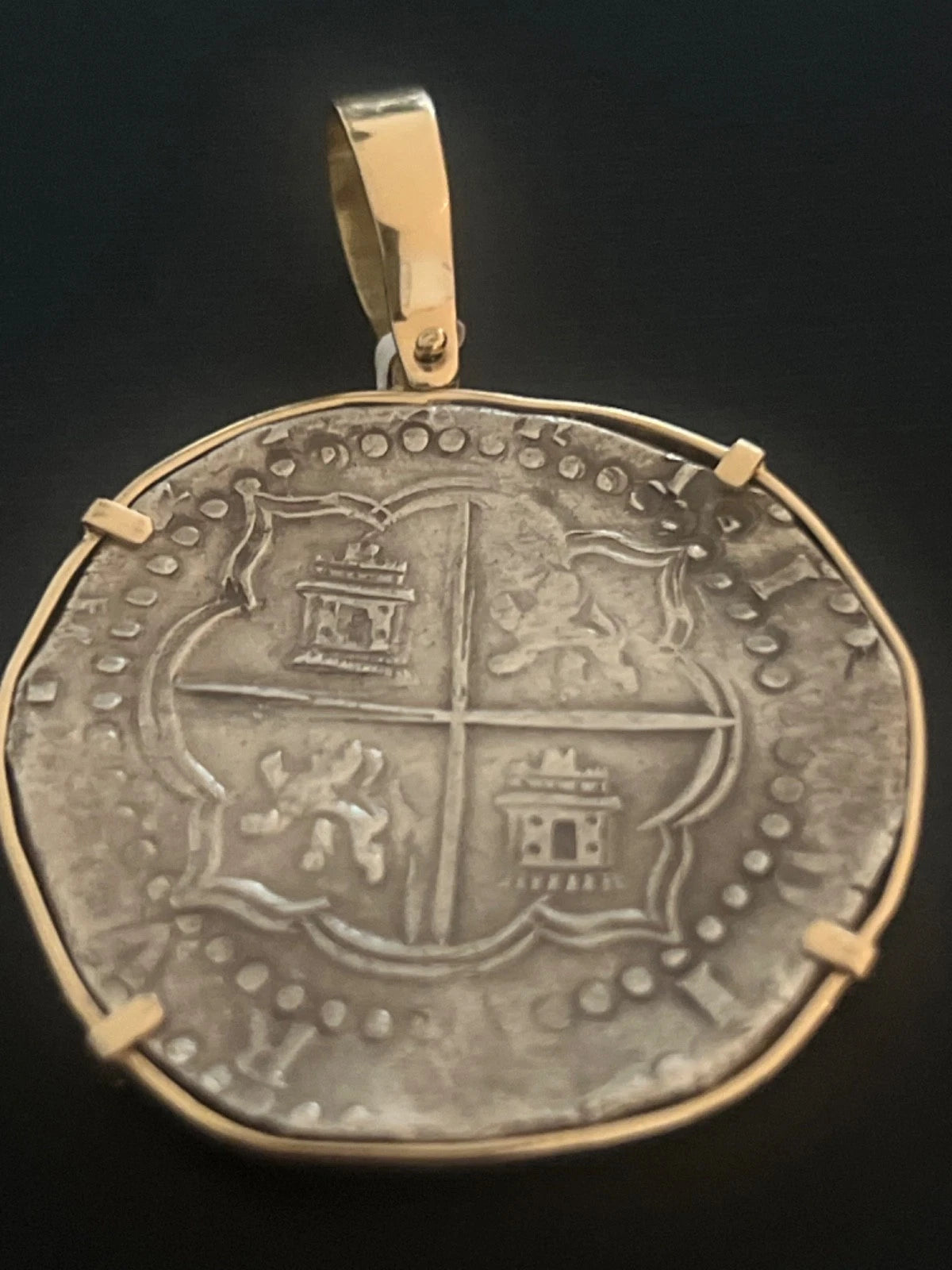 8 REALES Original Land Find Mounted 14k gold ATOCHA ERA