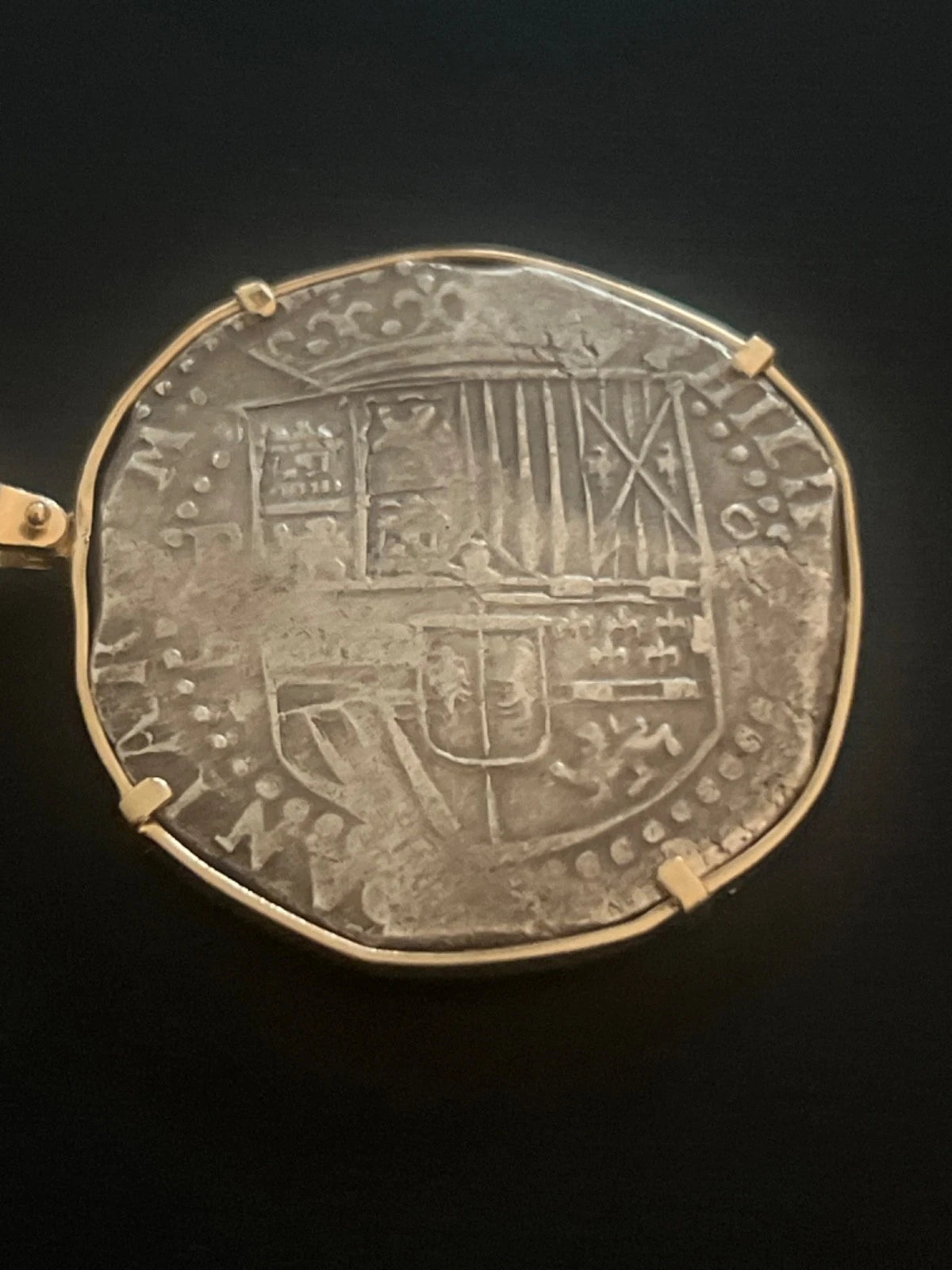 8 REALES Original Land Find Mounted 14k gold ATOCHA ERA
