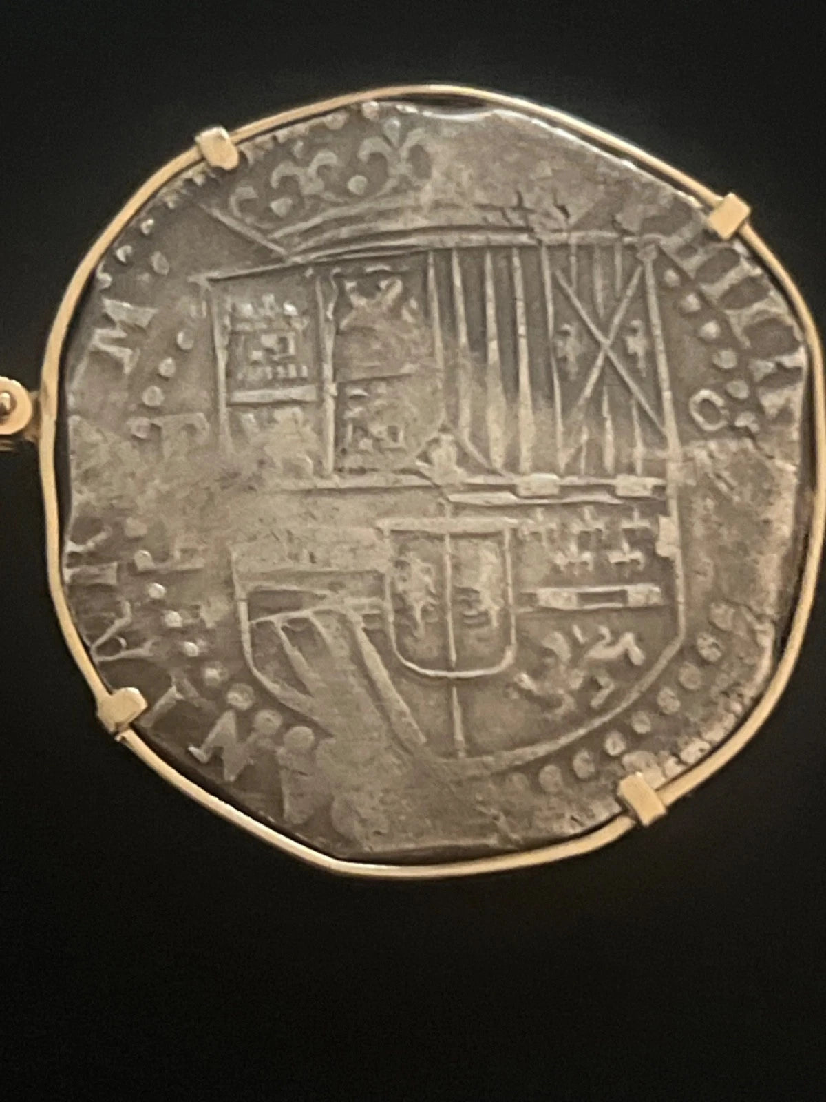 8 REALES Original Land Find Mounted 14k gold ATOCHA ERA