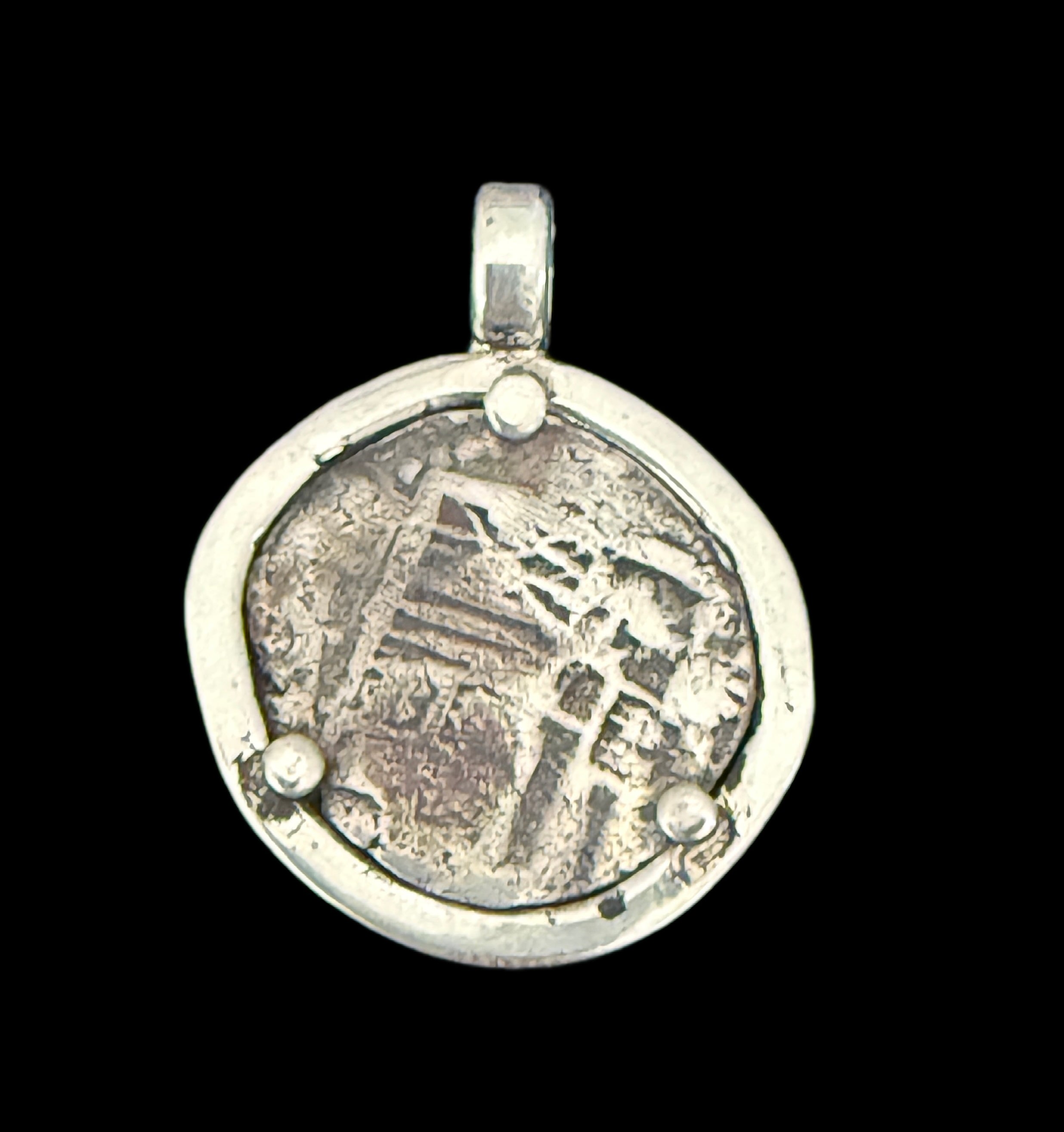 1 REAL POTOSI Original Land Find Mounted 14k gold and Silver (ATOCHA ERA)