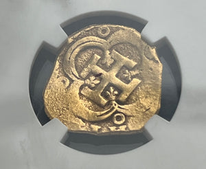 2 Escudos Spain NGC Grade VF 30 (1556-98) Gold Coin