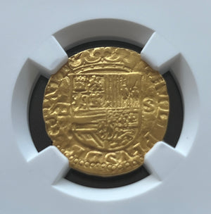 1 Escudo Seville, Spain Gold NGC Grade AU Details (1516-56)