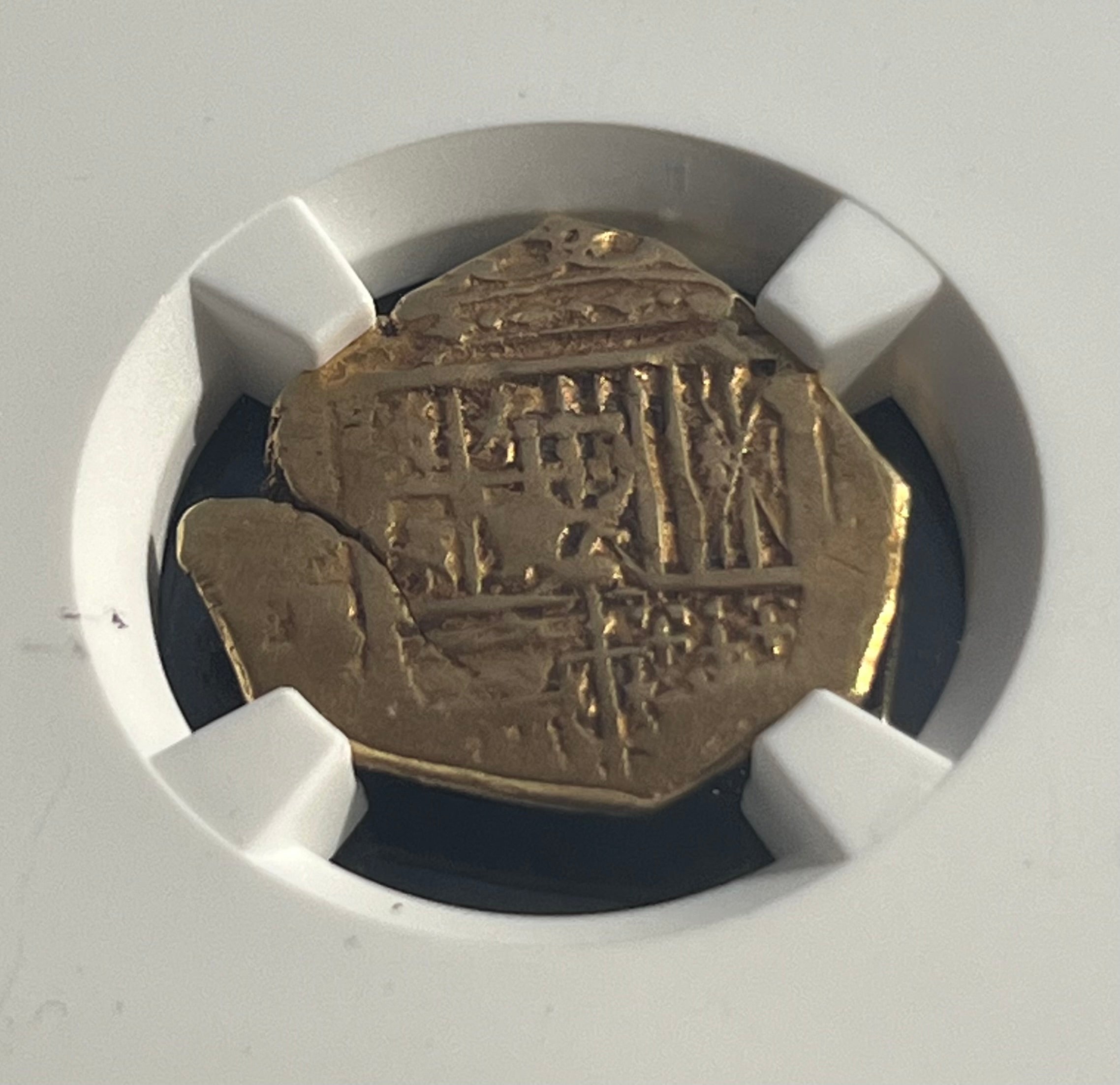 2 Escudos Seville, Spain Gold Coin NGC Grade XF Details (1556-98)