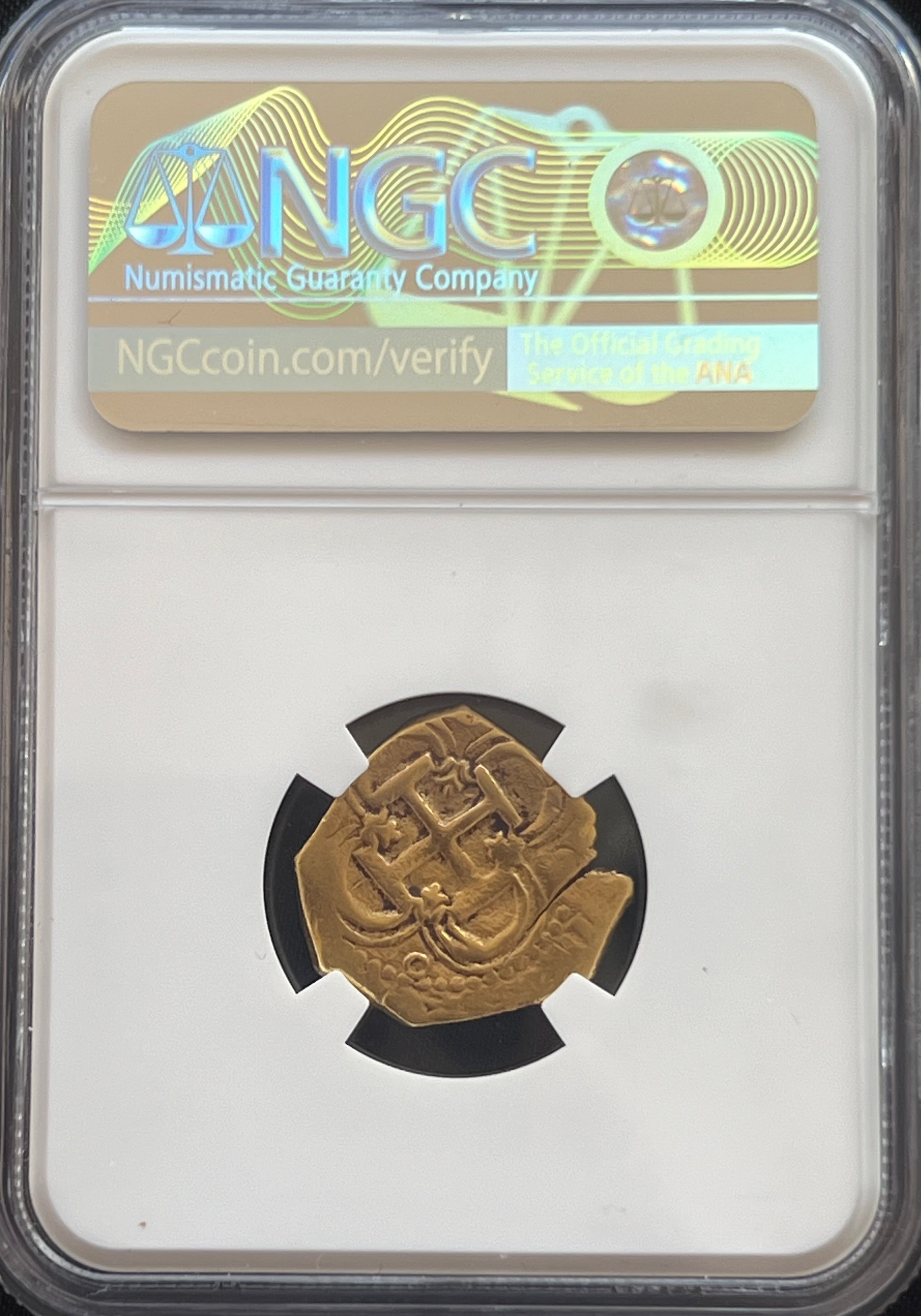 2 Escudos Seville, Spain Gold Coin NGC Grade XF Details (1556-98)