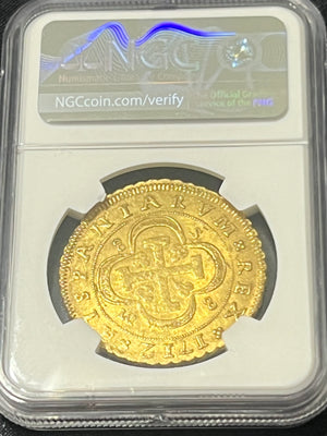 8 Escudos Spain Gold Coin NGC Grade MS 61 (1712)