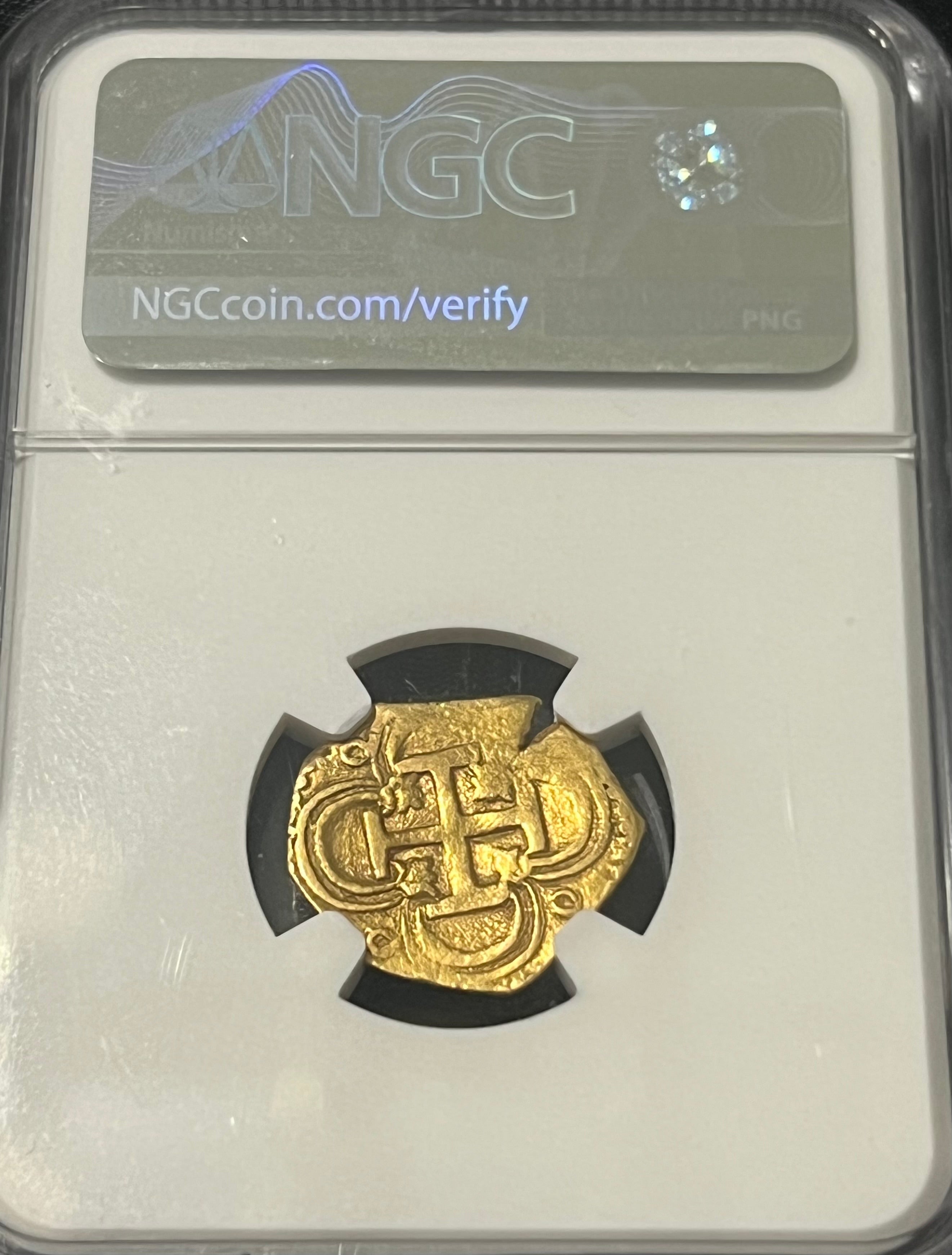 2 Escudos Seville, Spain Gold Coin NGC Grade AU Details