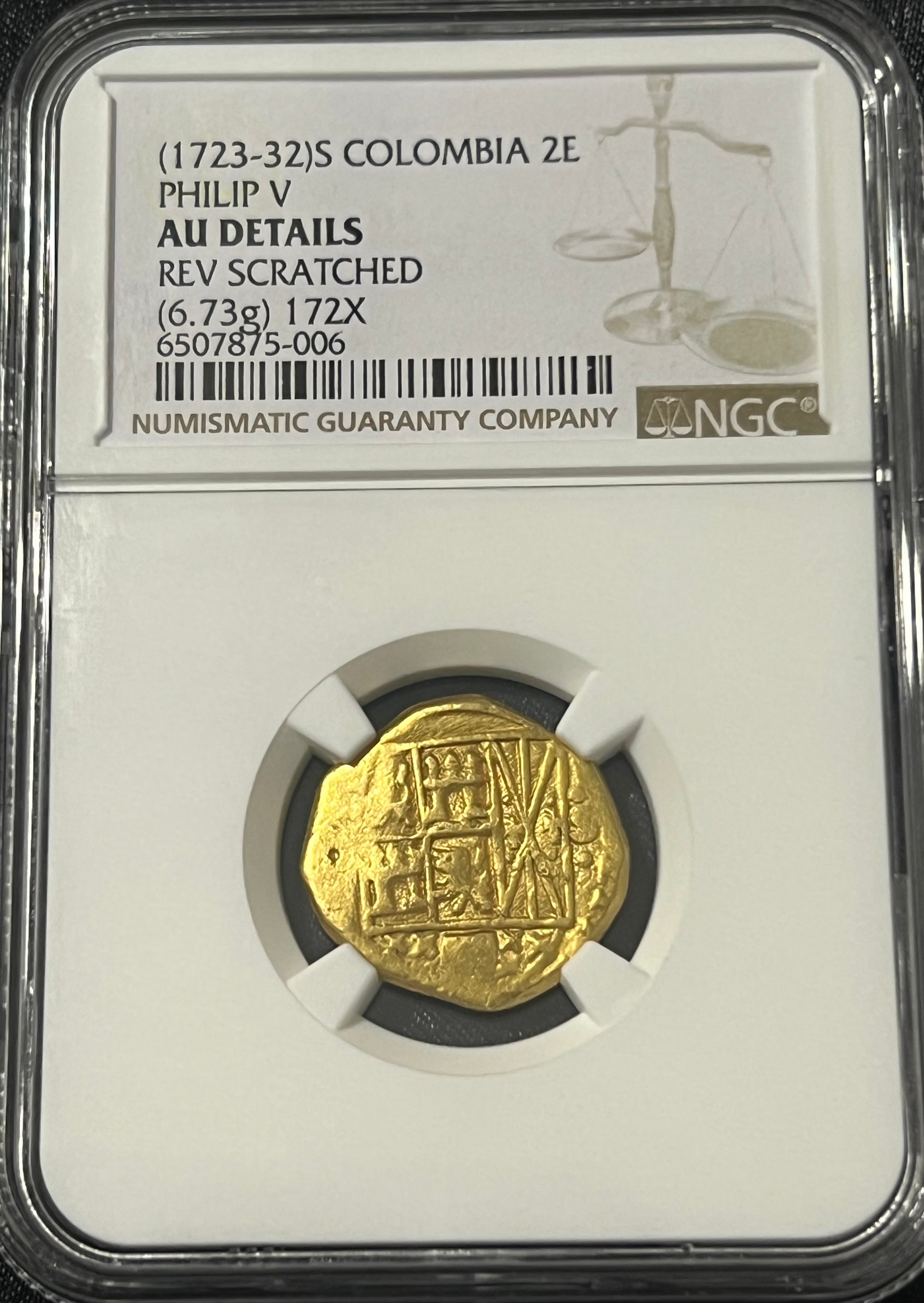 2 Escudos Colombia Gold Coin NGC Grade AU Details