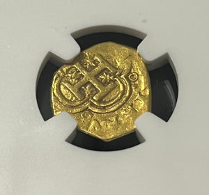 1 Escudo Spain Gold Coin NGC Grade AU 58