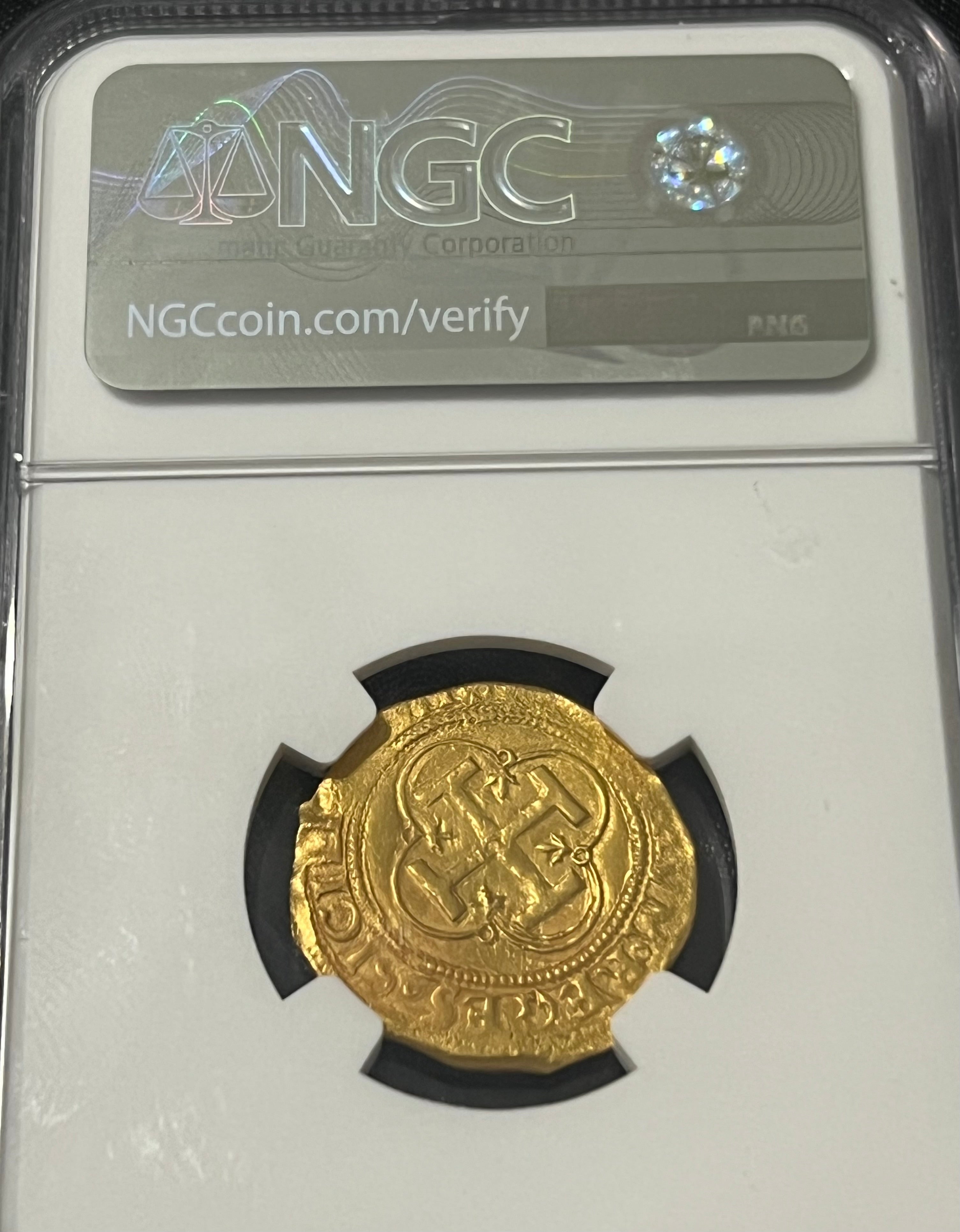 1 Escudo Seville, Spain Gold Coin NGC Grade UNC Details