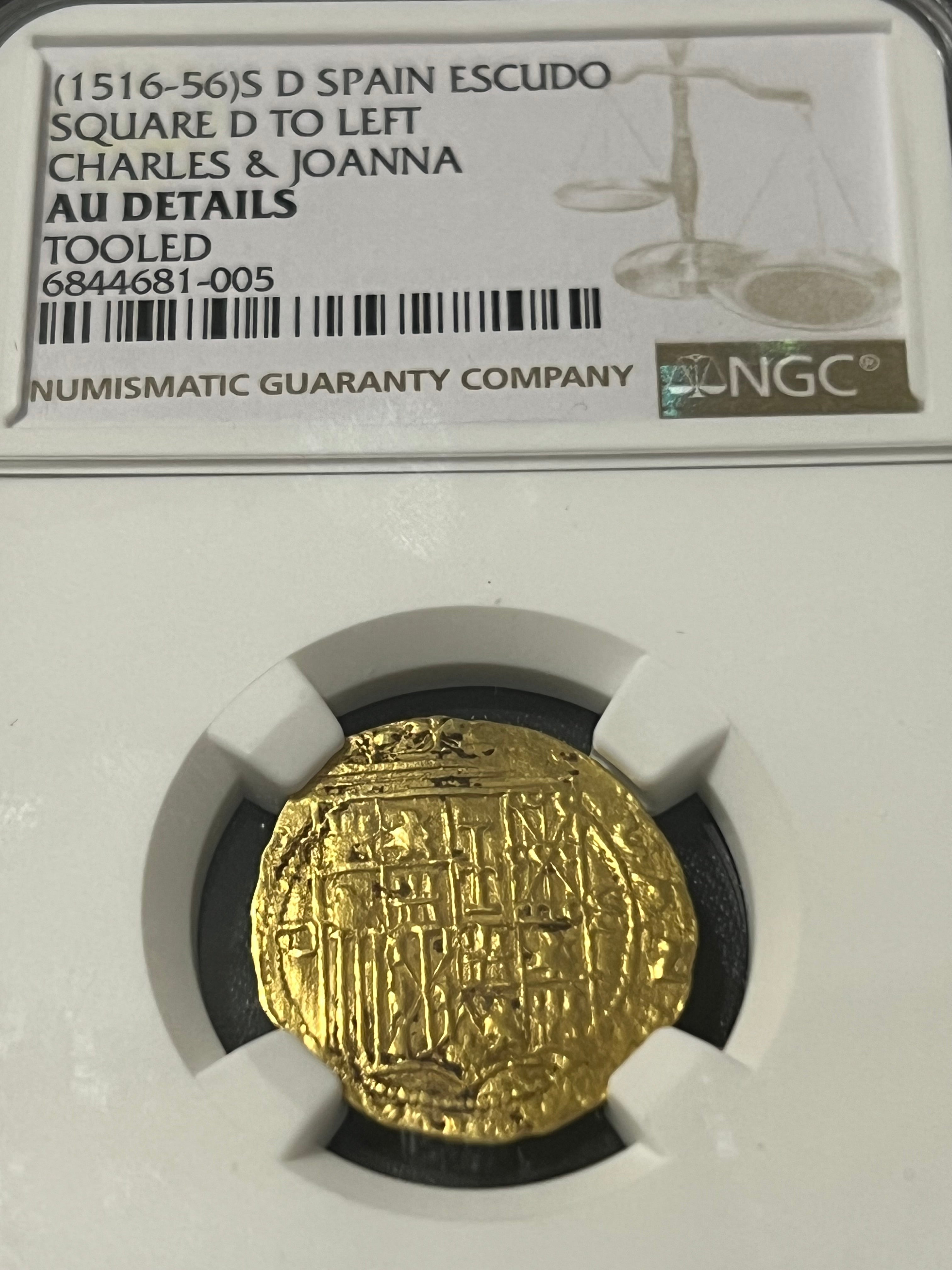 1 Escudo Seville, Spain Gold Coin NGC Grade AU Details