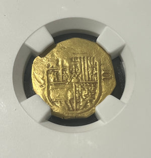 2 Escudos Seville, Spain Gold Coin NGC Grade XF Details