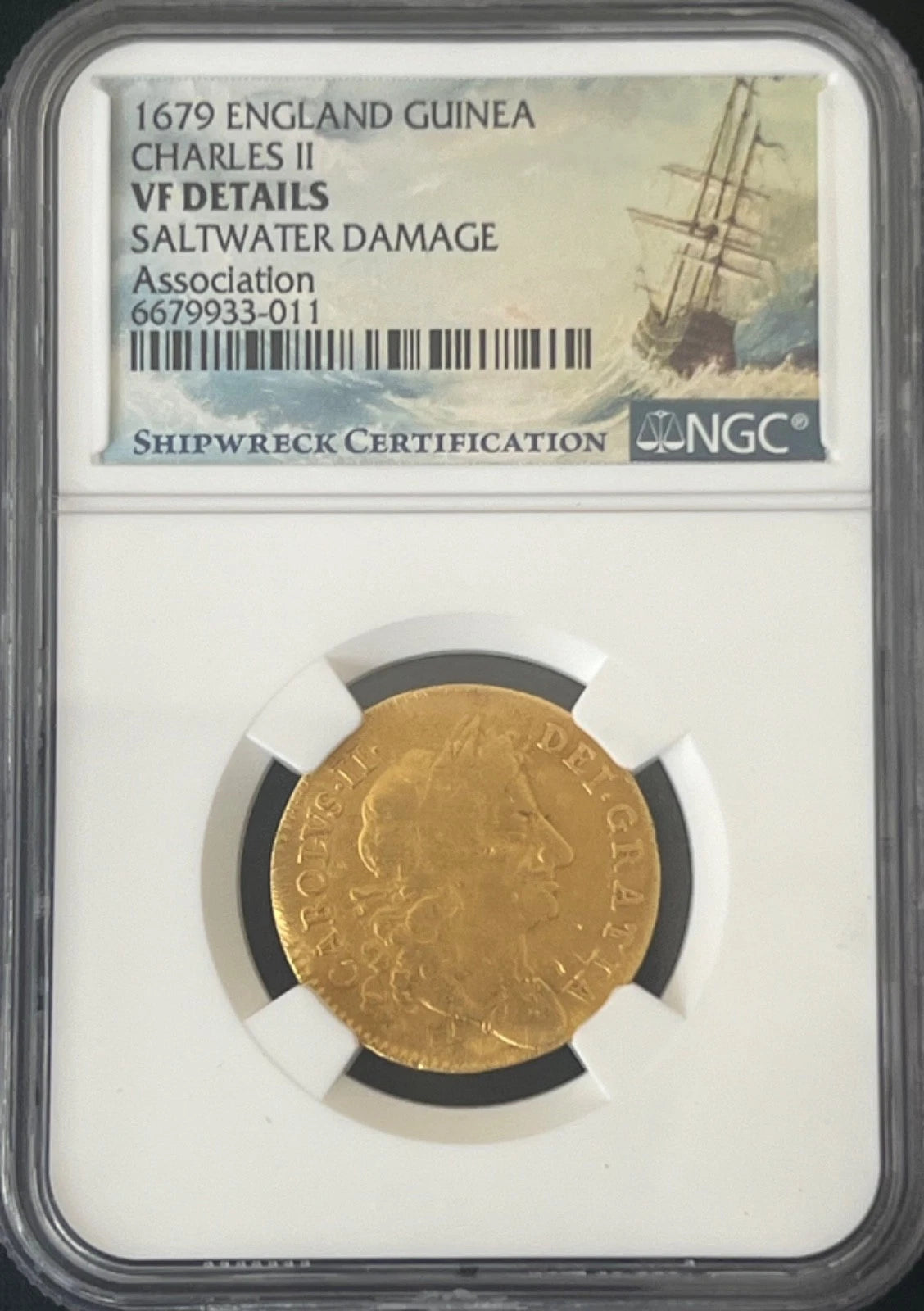ASSOCIATION SHIPWRECK Gold Guinea NGC VF Details