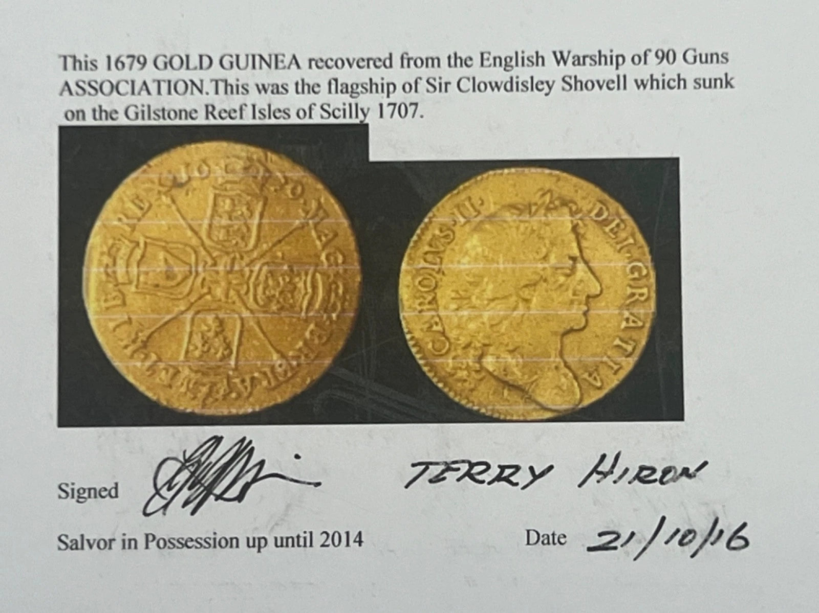 ASSOCIATION SHIPWRECK Gold Guinea NGC VF Details