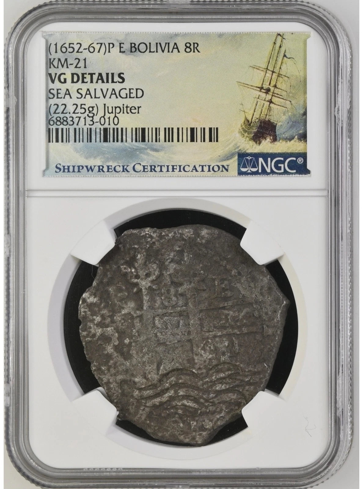 JUPITER SHIPWRECK 8 REALES NGC VG Details