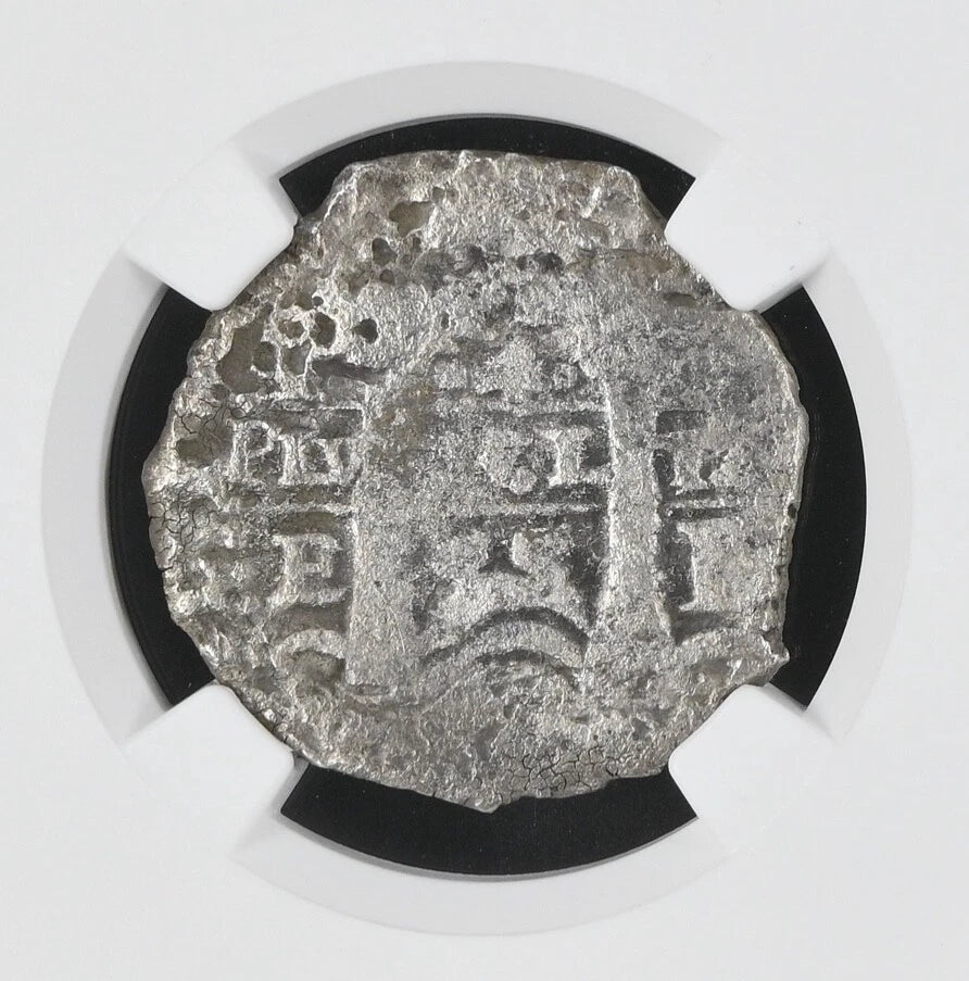JUPITER SHIPWRECK 4 REALE Potosi Dated 1655 NGC TOP POP VF Details