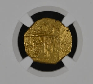 2 Escudo Spain Seville NGC Grade MS 62 (1598-1621) Gold Coin