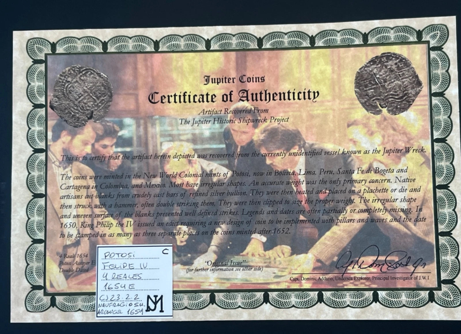 JUPITER SHIPWRECK 4 REALES NGC XF Details Dated 1654