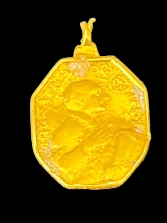 1715 FLEET Gold Religious pendant from a Rosary 20K gold Medallion Fisher COA