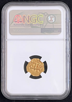 1 Escudo Spain Seville NGC Grade AU 58 (1672-1700) Gold Coin