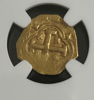 1 Escudo Spain Seville NGC Grade AU 58 (1672-1700) Gold Coin