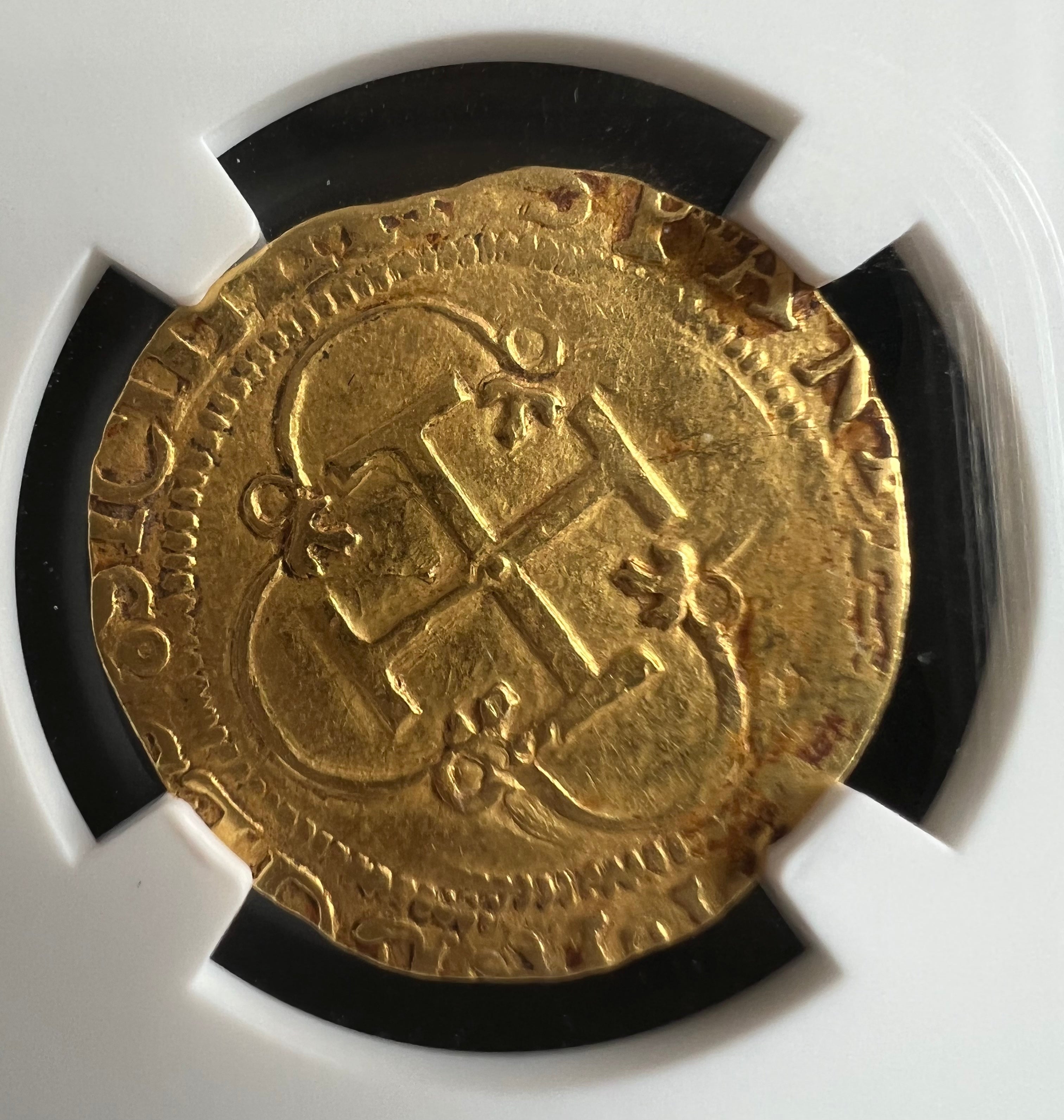 1 Escudo Spain Seville NGC Grade AU 55 (1516-56) Gold Coin